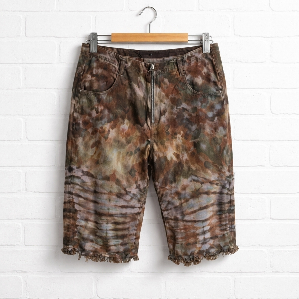 Zara Multicolor Denim Jeans Cropped Tie Dye